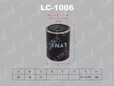 Масляный фильтр LYNXAUTO LC-1006