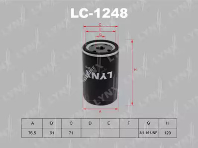 Масляный фильтр LYNXAUTO LC-1248