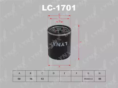 Масляный фильтр LYNXAUTO LC-1701