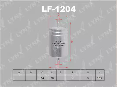 Топливный фильтр LYNXAUTO LF-1204