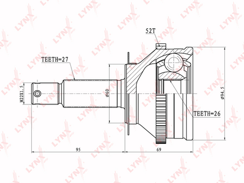 Шрус LYNXAUTO CO-3624A