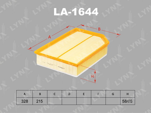 Воздушный фильтр LYNXAUTO LA-1644