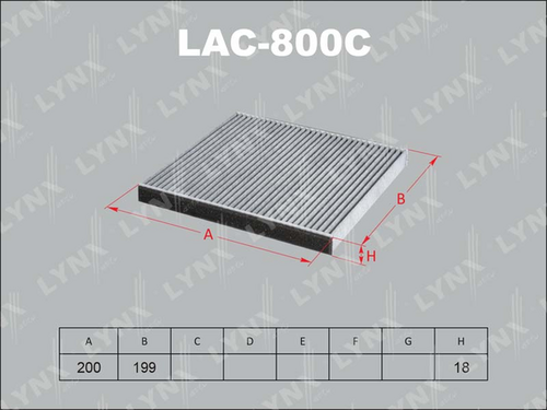 Салонный фильтр LYNXAUTO LAC-800C