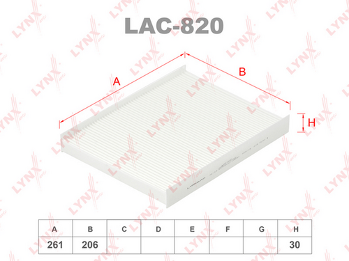 Фильтр салонный LYNXAUTO LAC-820
