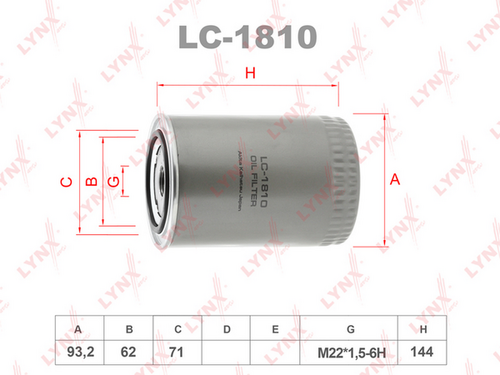 Масляный фильтр LYNXAUTO LC-1810