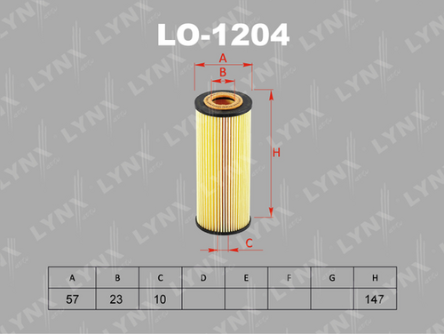 Фильтр масляный LYNXAUTO LO-1204