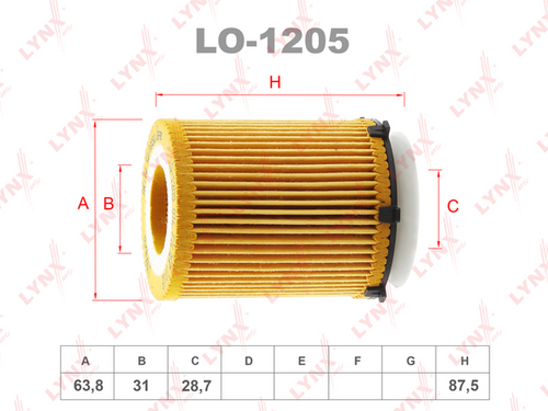 Масляный фильтр LYNXAUTO LO-1205