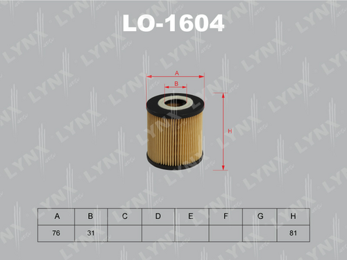 Масляный фильтр LYNXAUTO LO-1604