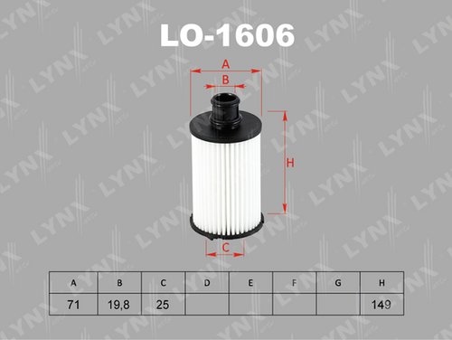 Фильтр масляный LYNXAUTO LO-1606