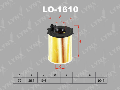 Масляный фильтр LYNXAUTO LO-1610