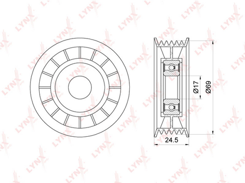 Ролик натяжной LYNXAUTO PB-5164