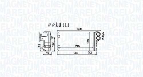 Br416 радиатор печки citro xsara picasso 12.99-/peuge 206 07.02- MAGNETI MARELLI 350218416000