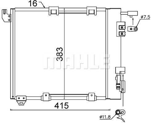 Конденсер кондиционера MAHLE/KNECHT AC 349 000S