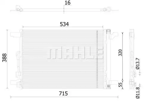 Конденсатор кондиционера MAHLE/KNECHT AC915000S