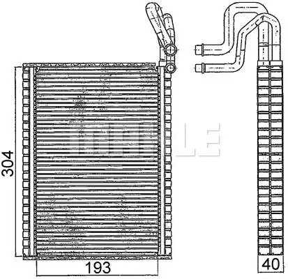 Ae 116 000s испаритель кондиционера MAHLE/KNECHT AE 116 000S