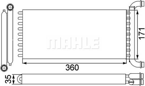 Радиатор отопителя MAHLE/KNECHT AH166000P