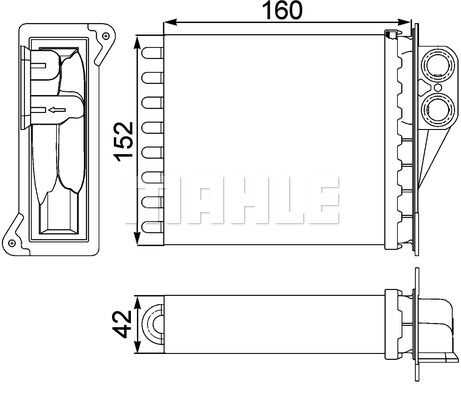 Радиатор отопителя MAHLE/KNECHT AH168000P