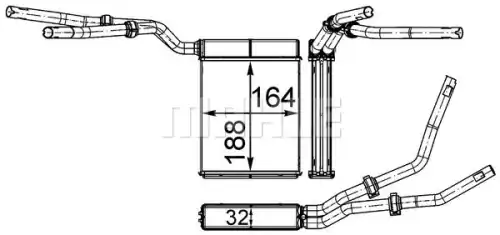 Радиатор отопителя ford focus c-max 04- MAHLE/KNECHT AH199000S