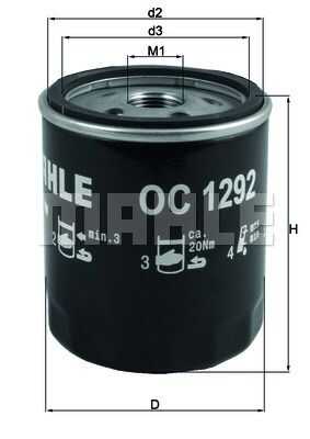 Фильтр масляный oc 1292 s0044 MAHLE/KNECHT OC1292