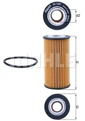 Фильтр масляный MAHLE/KNECHT OX1267D