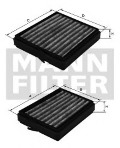 Воздушный фильтр салона mann (рамка) MANN-FILTER CU 21 000-2