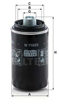Масляный фильтр MANN-FILTER W719/53