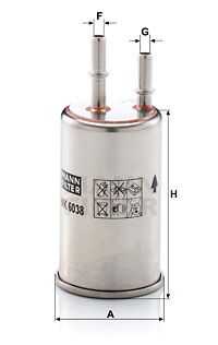Топливный фильтр MANN-FILTER WK6038