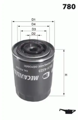 Масляный фильтр MECAFILTER ELH4223