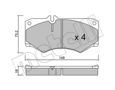 Комплект тормозных колодок дискового тормоза METELLI 22-0014-0