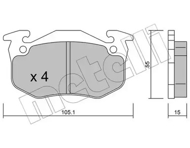Комплект тормозных колодок дисковый тормоз METELLI 22-0036-5