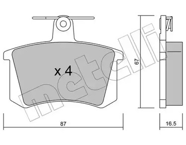 Комплект тормозных колодок дискового тормоза METELLI 22-0048-0