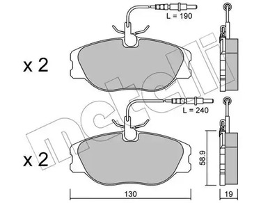 Комплект тормозных колодок дискового тормоза METELLI 22-0072-3