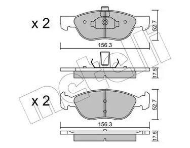 Комплект тормозных колодок дискового тормоза METELLI 22-0082-2