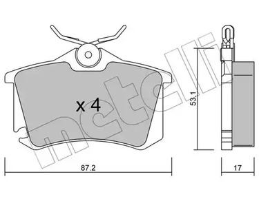 Комплект тормозных колодок дискового тормоза METELLI 22-0100-5