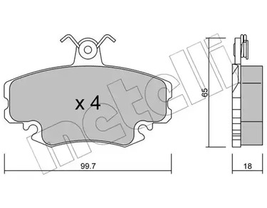 Комплект тормозных колодок дискового тормоза METELLI 22-0120-0