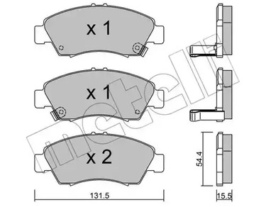 Комплект тормозных колодок дискового тормоза METELLI 22-0138-0