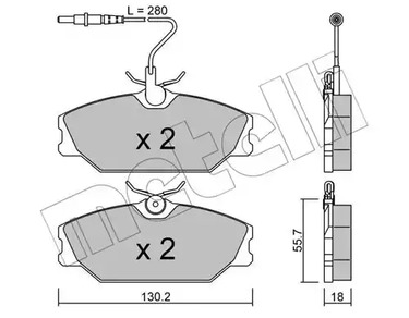 Комплект тормозных колодок дискового тормоза METELLI 22-0142-0