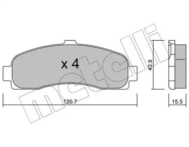 Комплект тормозных колодок дискового тормоза METELLI 22-0145-0