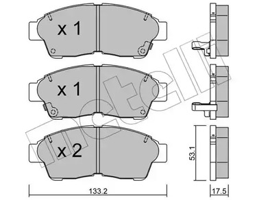 Комплект тормозных колодок дискового тормоза METELLI 22-0149-0