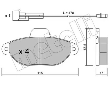 Комплект тормозных колодок дискового тормоза METELLI 22-0159-0