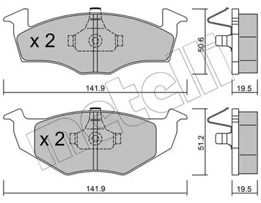 Комплект тормозных колодок дискового тормоза METELLI 22-0206-1