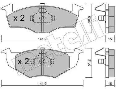 Комплект тормозных колодок дискового тормоза METELLI 22-0206-2