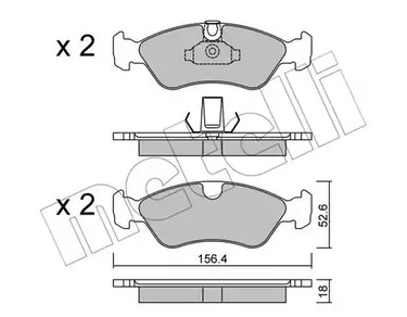Комплект тормозных колодок дискового тормоза METELLI 22-0208-0