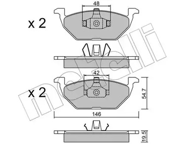Комплект тормозных колодок дискового тормоза METELLI 22-0211-1