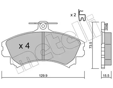 Комплект тормозных колодок дискового тормоза METELLI 22-0216-0