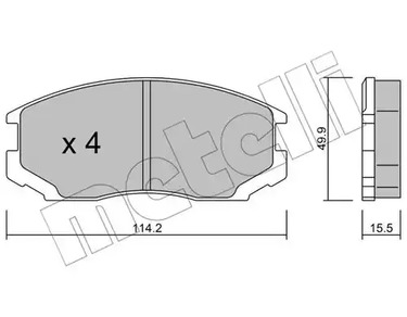 Комплект тормозных колодок дискового тормоза METELLI 22-0221-0