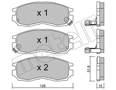 Комплект тормозных колодок дискового тормоза METELLI 22-0224-0