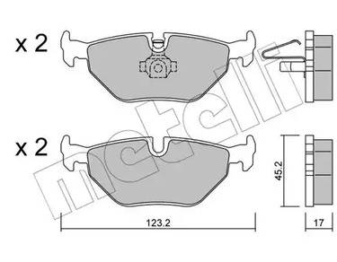 Комплект тормозных колодок дискового тормоза METELLI 22-0261-0