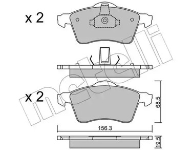 Комплект тормозных колодок дискового тормоза METELLI 22-0263-0
