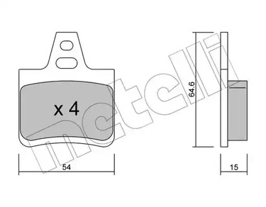 Комплект тормозных колодок дискового тормоза METELLI 22-0285-0